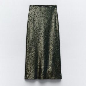 Zara Sequin Midi Skirt